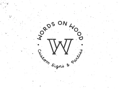 Words on Wood | Monogram, name and tagline hand lettering logo monogram vintage w wood words