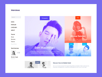 Interview Site clean interview minimalism minimum purple web white