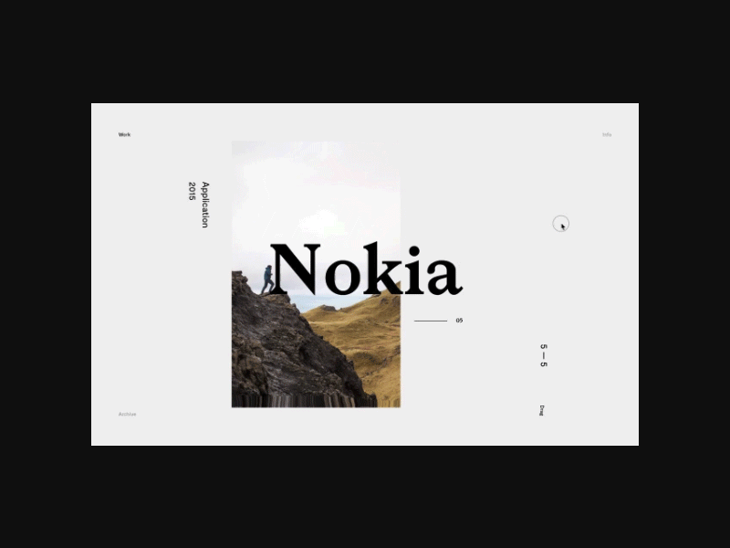 Project Page design drag gif hero home intro motion navigation portfolio typography ui
