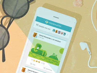 Vacation beach illustration sunglasses ui vacation