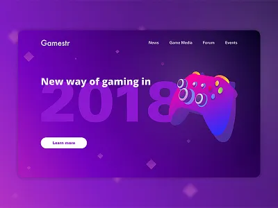 Gaming Landing Page dark gamers games gaming gradients landing page ui user experience user interface ux