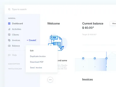 Invoices - Dashboard dashboard finanace financial graph list statistics