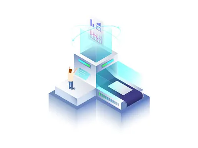 Ometria - Illustration brand branding creative design future humble illustration isometric tech ui ux web design