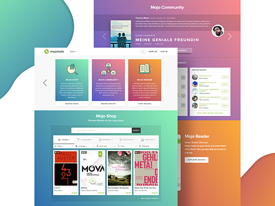 Mojoreads Landing Page book filter gradient landing landing page minimal read shop ui ux web web design