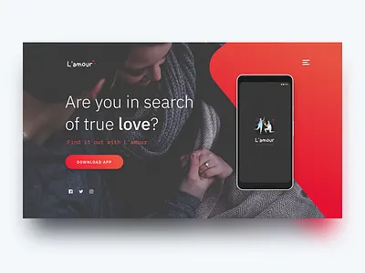 L'amour gradient landing page love love calculator website