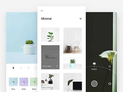 Profile - Camera & Editor album app camera clean discover editor interface minimal profile ui white