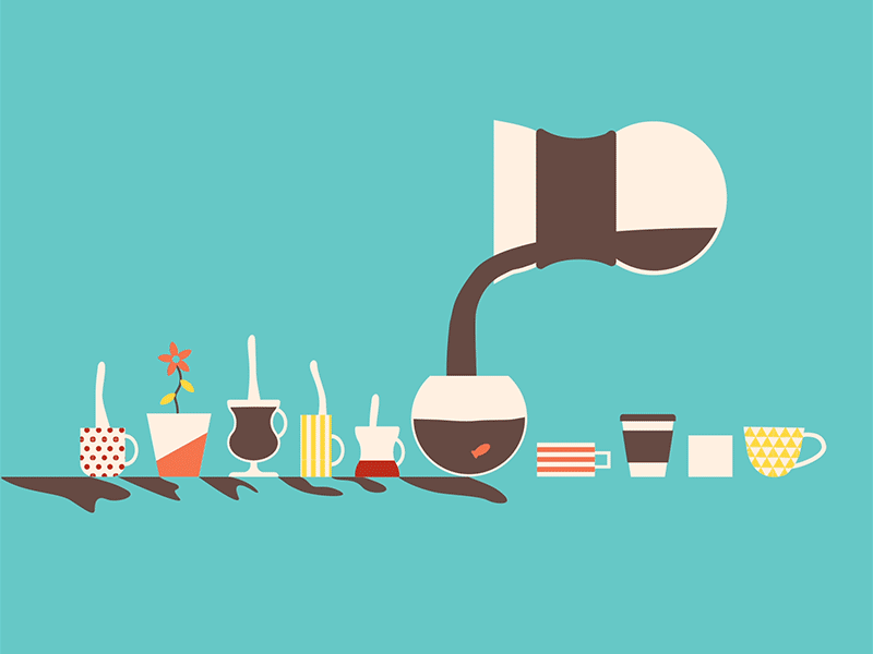 Coffee Mugs of All Sorts 2d animation after effects animation coffee mograph motion design motion graphics