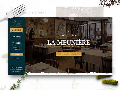 La Meunière - Restaurant webdesign food french full screen home page one page restaurant