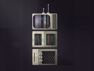 Retro Tower illustration minimalist retro vector