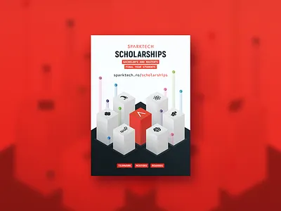 Sparktech Scholarships 2017 development flyer isometric poster scholarship sparktech