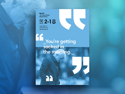 Round 3: Mark Hughes is sacked design football graphic design layout poster shapes soccer stripes type typography