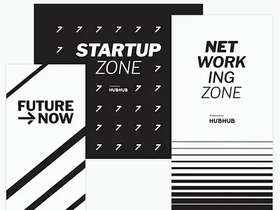 Future Now conference prints arrow black bw ci identity pattern print typography white