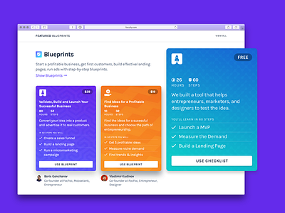 Foculty — Create your business by doing clear instructions browser education foculty guide landing lesson tutorial
