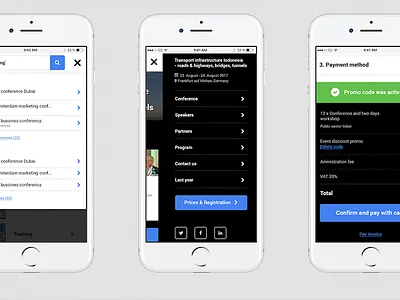 Fleming mobile black design eshop event iphone mobile responsive ui