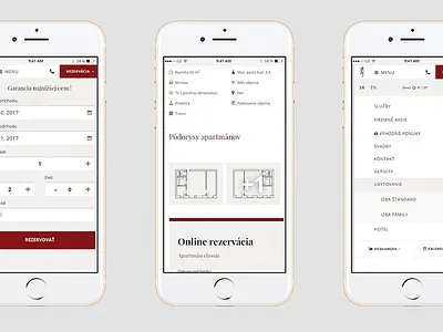 Salamandra Resort black design eshop hotel iphone mobile responsive ui