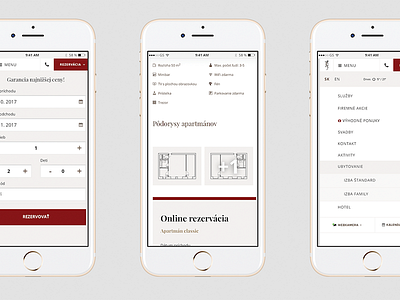 Salamandra Resort black design eshop hotel iphone mobile responsive ui