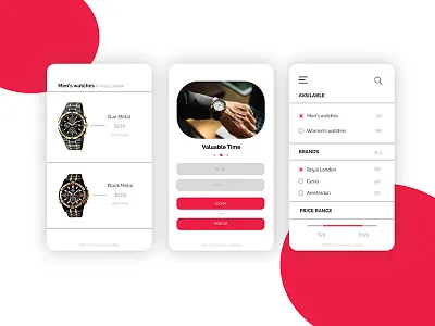 Ecommerce watch App app buy ios online typography ui ux watch