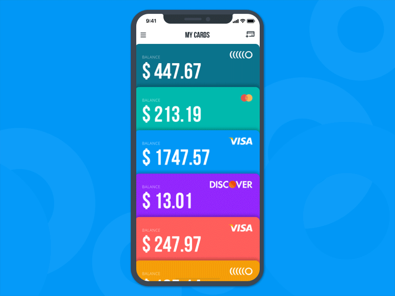 Banking App animation app bank banking cards interface money send transfer ui ux