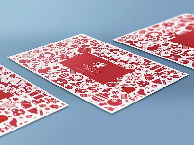 Flyer Christmas broker christmas flat flyer icons insurance print red vector xmas