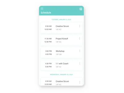 Daily UI #071 - Schedule 071 daily ui schedule