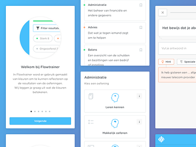 Flowtrainer design e learning flowtrainer mobile responsive school trainer ui user interface word trainer