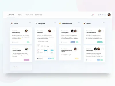 Design team board workflow animation board design board design team interaction kanban management tasks team tickets ux workflow