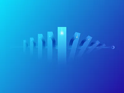 Defense To Offense clean geometric gradient illustration isometric light minimal scale shadow simple sketch vector