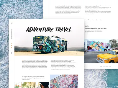 Travel article article blog concept fireart fireart studio traveling ui ux