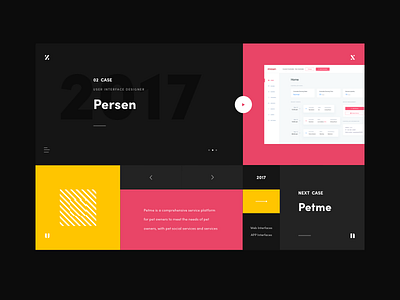 CaseShow - 2 black color grid layout minimalistic mondrian portfolio red ui web website yellow
