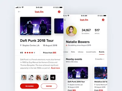 Last.fm events album concert daft punk events ios last.fm mobile music profile social song streaming
