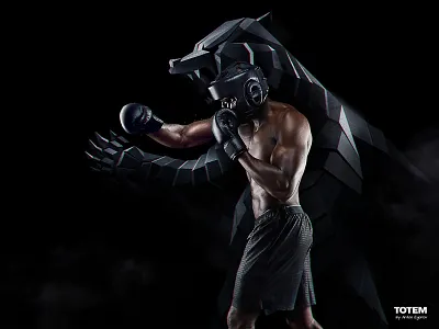 Lowpoly Art - Bear angry animal bear black box boxer fighter grizzly illustration low poly lowpoly lowpolyart polygonal sports