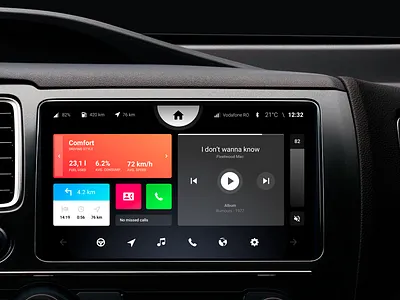 Car Dashboard UI car dashboard digital integration interface mobile music player touch ui ux