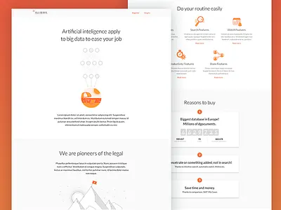 Landing Page for Lawyer Service clean design interface landing page ui web