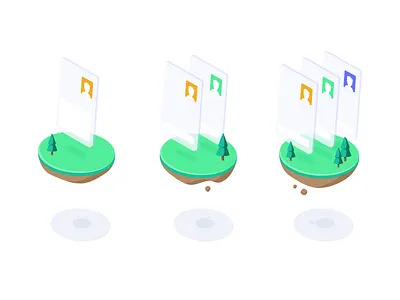 MySkillCamp Illustration chat flight island page profile screen three