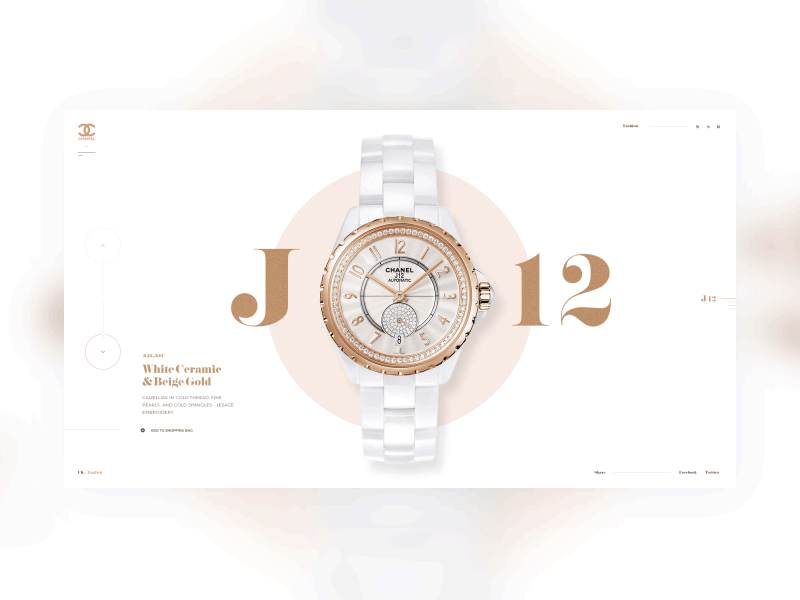 Chanel 2.18 - Animated animation chanel concept desktop screen ui ux watches white