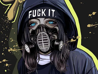 Sandstorm antigas black drawing graffiti illustration man mask mystery sandstorm