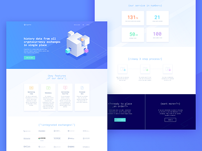 CryptoTick crypto design gradient illustration isometric landing light theme violet webdesign