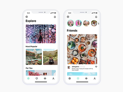 Social media exploration search social social media ui visual design