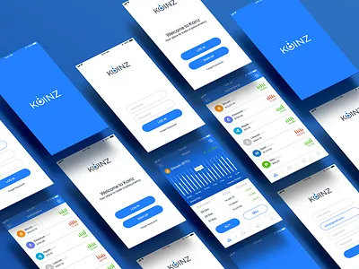 Koinz App Design app bitcoin btc crypto currency design graph stock trade ui ux