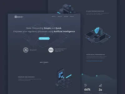 Signzy Website Homepage api artificial intelligence blockchain dark digital homepage landing page online banking smart contract tech