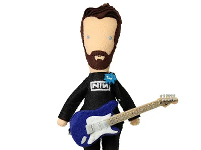 Felty Fender doll felt fender guitar handmade portrait stratocaster