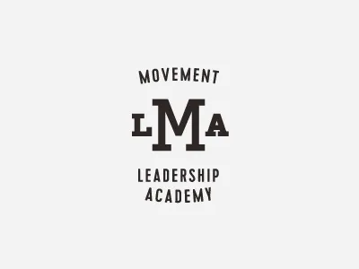 Movement Leadership Academy Logo badge brand college logotype mockup pennant typography vintage