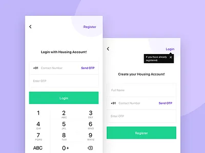 Login & Register agent from ios login minimal mobile new register sign in sign up ui ux