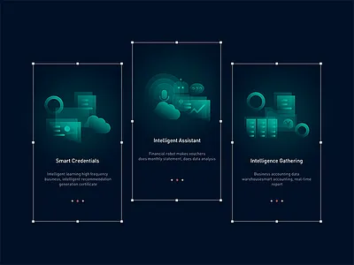 Financial - guide page app flat gradient page the