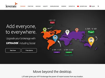 Leverate Website design ui ux web