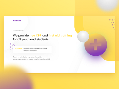 CPR free training cpr gradient interface medicine purple ui ux web web design yellow