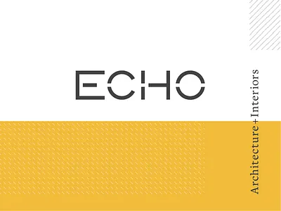 Echo Architecture + Interiors grey pattern serif stencil white yellow