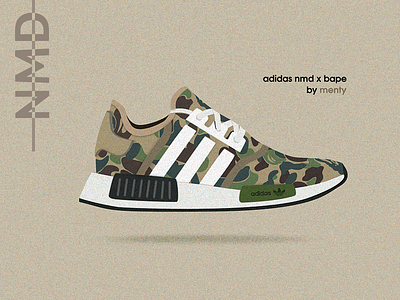 Adidas NMD x Bape illustration by Bruno Menty on Dribbble