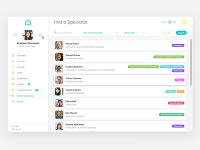 Finde A Specialist interaction micro interaction motion ui ui design web web design web site