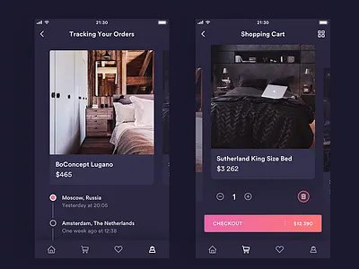 Shopping Cart and Tracking app cart dark ios ipad iphone shopping tracking